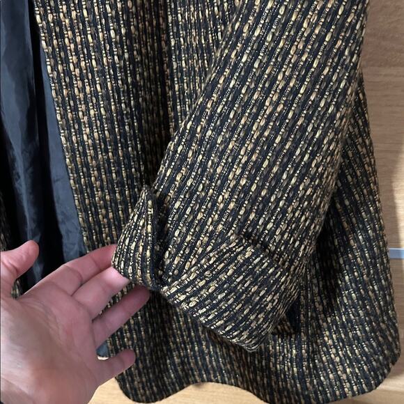 Scott Taylor women’s Sz XL Elegant Black & Gold lined Tweed Blazer - Picture 6 of 7